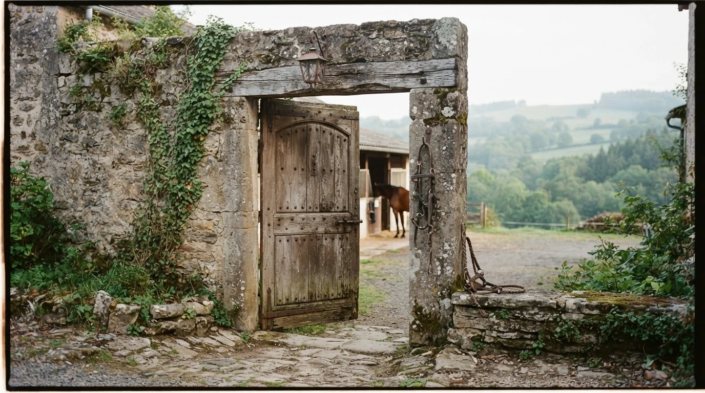 Entrée du Écurie du Beau Rosier, centre équestre à Toulon-sur-Allier