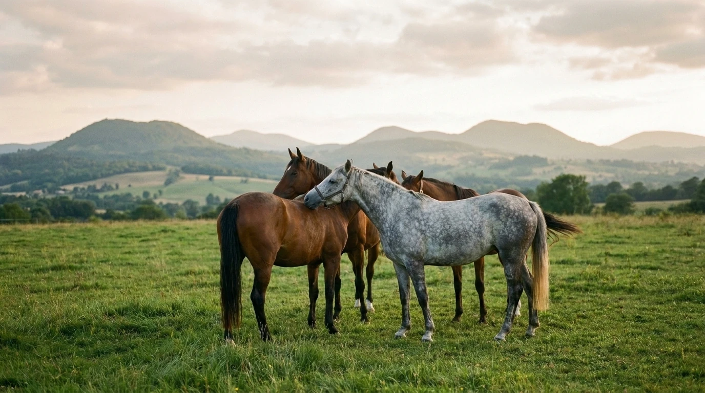 Les chevaux du Écurie du Beau Rosier en liberté, Allier